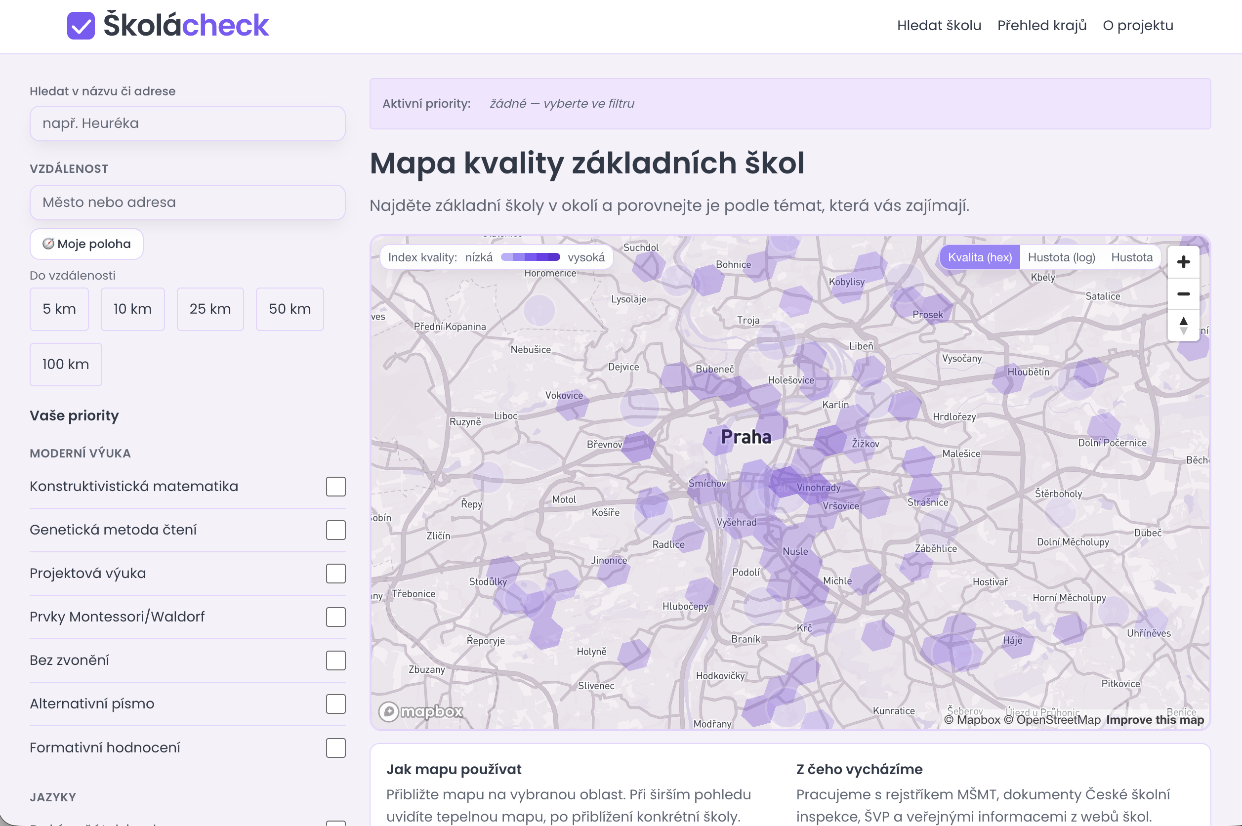 skolacheck.cz — mapa kvality základních škol